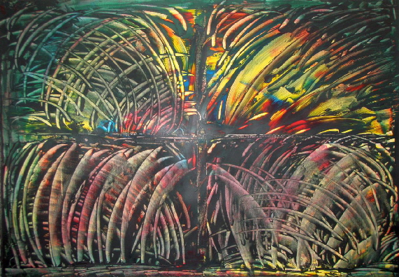 RAIN>FOREST - 20 - Midnieght - Acryl auf Lwd - 2025 - 70 x 100 cm